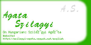 agata szilagyi business card